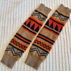 🤎3/$15Native/Tribal/Western🤎Cozy Patterned Knit Leg Warmers/footless boot socks